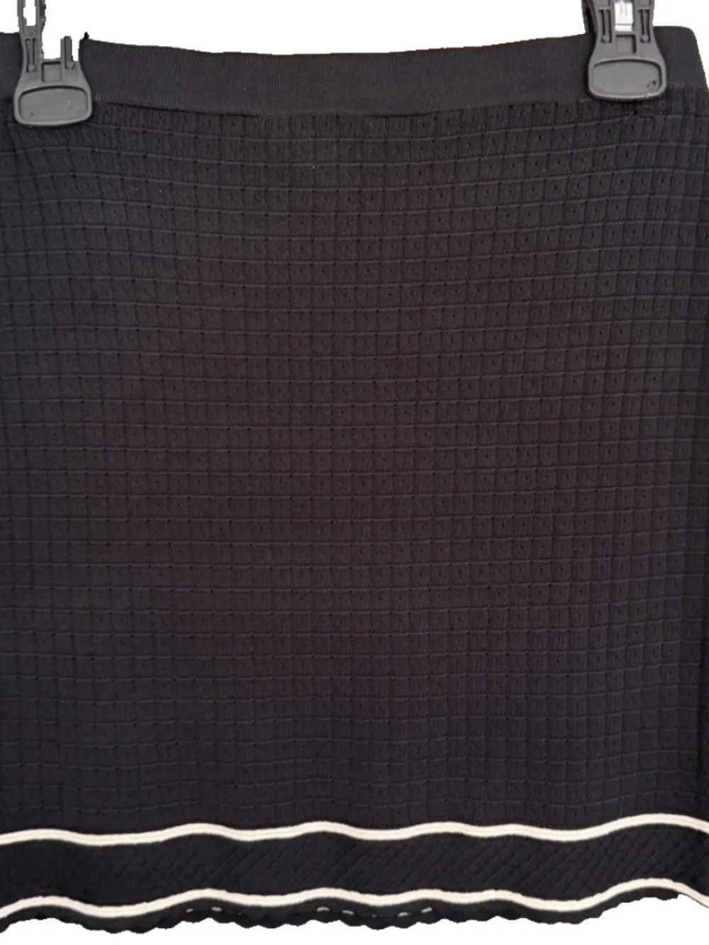 NEW House of Harlow 1960 2 Pc. Knit Set polo top Mini Skirt Black White Small